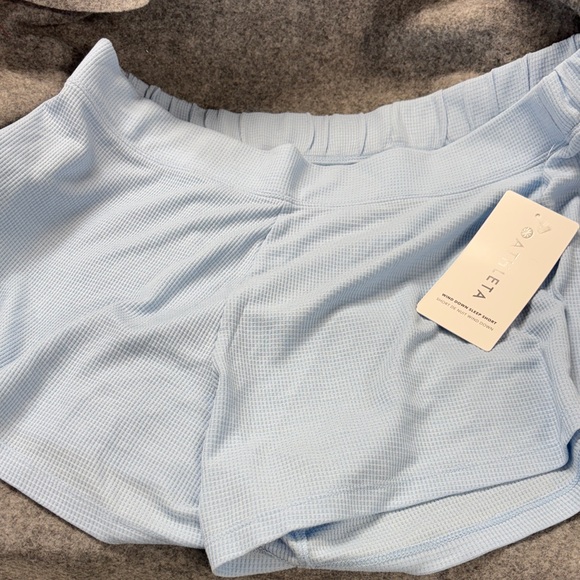 Athleta Wind Down Sleep Short Pale Blue Waffle Sleep Stretchy Shorts Xl